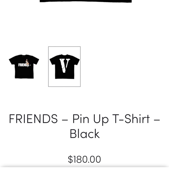 Vlone Friends Pin-Up Girl Black T-Shirt - Picture 3 of 5